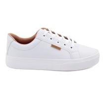 Tênis Branco Feminino Sola Alta Original Sapatênis Casual