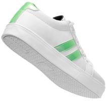 Tênis Branco Feminino Sola Casual com Detalhes Verde
