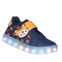 Tenis calçado com luz no solado pisca led infantil masculino mundo animal