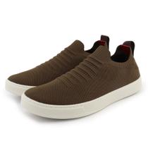 Tenis Calce Facil Knit Meia Tecido Masculino Leve Casual Sola Reta de Borracha Moderno Resistente