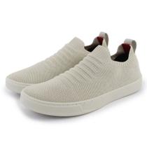 Tenis Calce Facil Knit Meia Tecido Masculino Leve Casual Sola Reta de Borracha Moderno Resistente