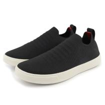Tenis Calce Facil Knit Meia Tecido Masculino Leve Casual Sola Reta de Borracha Moderno Resistente