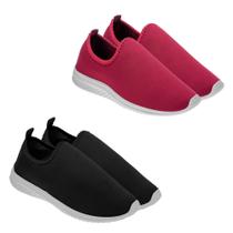 Tenis Calce Facil Liso Leve Macio KIT 2 Pares Mesma Numeração