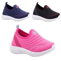 Tênis Calce Facil Menino é Menina Confortável Bordado BK T37 - B2A KIDS