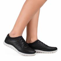 Tenis Calce Fácil Sapatenis Feminino Casual Kolosh C3921 - Preto Tenis Calce Fácil Sapatenis Feminino Casual Kolosh C3921 - Preto