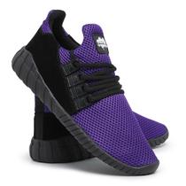 tenis-masculino-ever-way-roxo-detalhes-em-couro em Promoção no Magazine  Luiza