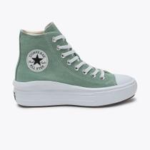 Tênis Cano Alto Converse All Star Chuck Taylor Move Seasonal - Verde Fosco/Preto/Branco