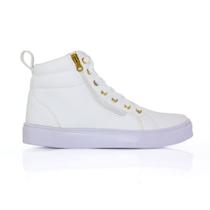 Tênis Cano Alto Feminino Design Urbano, Zíper Lateral, Estilo Street e durabilidade para o Dia a Dia