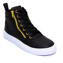 Tênis Cano Alto Feminino Design Urbano, Zíper Lateral, Estilo Street e durabilidade para o Dia a Dia