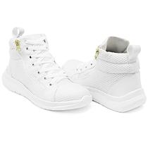 Tênis Cano Alto Fitness Visual Esportivo Street, Tela Respirável e Zíper Lateral Prático Tênis Cano Alto Fitness Visual Esportivo Street, Tela Respirável e Zíper Lateral Prático