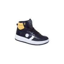 Tênis Cano Alto Infantil Masculino Ortopé Bliss Boot Preto/Amarelo