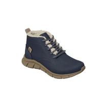 Tênis Cano Alto Infantil Masculino Ortopé Flex Boot com Lã Azul Marinho