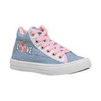Tênis Cano Alto Kids Jeans Claro Love Blitz