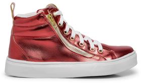 Tênis Cano Alto Metalizado Feminino Sneaker