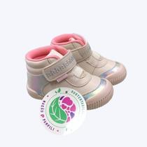 Tênis Cano Alto Nude com Strass Infantil Feminino Pampili 720033
