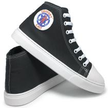 Tênis Cano Alto Preto com Sola Branca Tênis Cano Alto Preto com Sola Branca