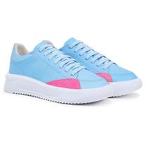 Tenis Cano Baixo em Couro Sola Alta