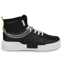 Tênis Cano Médio Feminino Tweenie Liriah com Corrente Preto Tênis Cano Médio Feminino Tweenie Liriah com Corrente Preto