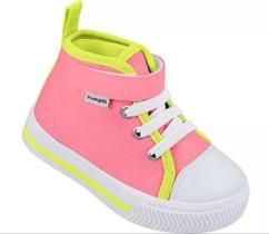 Tênis cano médio pampili mini easy rosa neon 730002