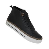 Tênis Cano Médio - Preto Monograma - Capodarte - Casual