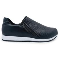Tênis Careflex Slip On com Ziper Super Leve Confortável