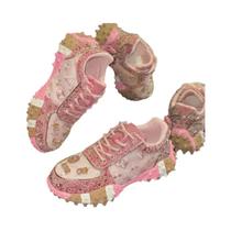 Tênis Casuais Femininos Com Plataforma De Strass, Moda Luxuosa Para Esportes Ao Ar Livre, Novo 2025