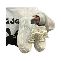 Tênis Casuais Femininos De Couro Branco 2024, Sapatos De Plataforma Para Caminhada E Corrida Tênis Casuais Femininos De Couro Branco 2024, Sapatos De Plataforma Para Caminhada E Corrida