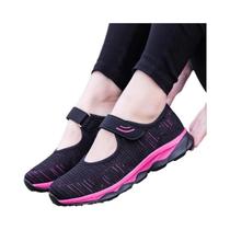 Tênis Casuais Femininos De Verão Com Plataforma Plana Em Malha Respirável