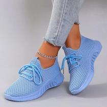 Tênis Casuais Femininos De Verão Em Malha Respirável Com Sola Plana Em Promoção Tênis Casuais Femininos De Verão Em Malha Respirável Com Sola Plana Em Promoção