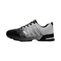 Tênis Casuais Masculinos Em Malha Para Corrida, Solado Macio Antiderrapante, Design Atraente, Tênis