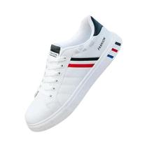 Tênis Casuais Masculinos plus Size Brancos Com Cadarço Confortáveis Para Esportes Moda 2024