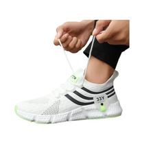 Tênis Casuais Masculinos Pretos Respiráveis E Leves Em Malha Para Corrida, Caminhada E Atividades