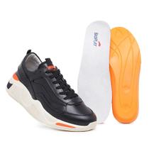 Tênis Casual Black White Sneaker Shunky Em Couro Jvmarc 1700