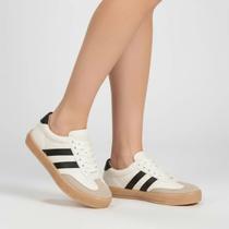 Tênis Casual Byara Branco Base Confortável De Amarrar Passeio Enfermagem Tênis Casual Byara Branco Base Confortável De Amarrar Passeio Enfermagem