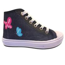 Tênis Casual Cano Alto Meninas Infantil Borboleta Ortobessa