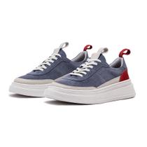 Tênis Casual Colter 100% Couro Avalon em Couro Azul Jeans