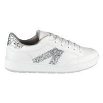 Tênis Casual com Glitter Feminino Via Marte 076-001-02 Branco