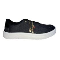 Tênis Casual com Pingente Feminino Moleca 5791.120 Preto Tênis Casual com Pingente Feminino Moleca 5791.120 Preto