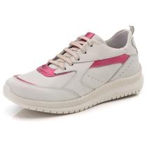 Tênis Casual Couro Sneaker Detalhes Metalizados Feminino Solado Chunky Amarração Forrado Confortável