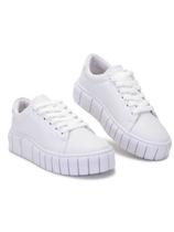 Tenis Casual Da moda Feminino Branco Sola Alta