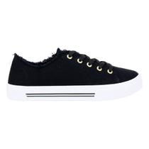 Tênis Casual de Lona Feminino Moleca 5667.322 Preto