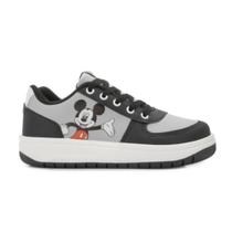 Tênis Casual Disney Infantil Mickey Mouse Cinza-Preto Tênis Casual Disney Infantil Mickey Mouse Cinza-Preto