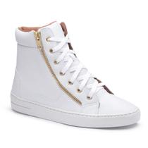 Tênis Casual Ec Shoes Sola Reta Detalhes De Recortes Com Zíper e Cadarço