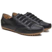 Tênis Casual em Couro Krn Shoes com Elástico Detalhe em Costura e Sola Borracha Tênis Casual em Couro Krn Shoes com Elástico Detalhe em Costura e Sola Borracha