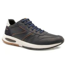 Tênis Casual em Couro Masculino Marinho Ferricelli
