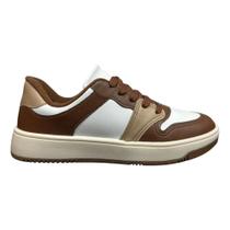 Tênis Casual Fem Beira Rio Napa Turim Marrom/Bege 4343.201 Tamanho:34Cor:Marrom