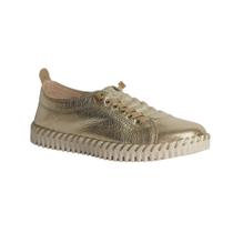 Tênis Casual Fem Bottero Twister Couro Dourado 374102-3 Tamanho:34Cor:Dourado