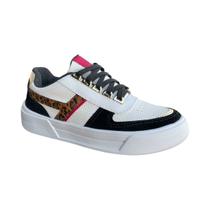 Tenis casual feminino adulto flatform branco preto vivanz Tenis casual feminino adulto flatform branco preto vivanz
