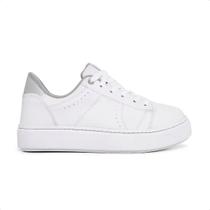 Tênis Casual Feminino Branco Cano Baixo Palmilha em PU Master Boots