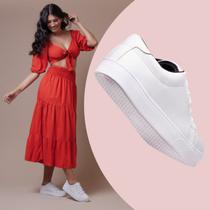 Tenis Casual Feminino Branco Com Sola Anti-Derrapante. Casual Feminino da Moda. Tenis Casual Feminino Branco Com Sola Anti-Derrapante. Casual Feminino da Moda.